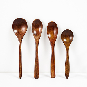 定制标志餐具天然漆木竹咖啡勺，带细柄直木餐具搅拌 - Product Image 4
