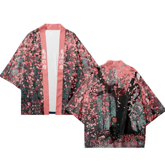 Кимоно для косплея, летняя повседневная крутая уличная одежда с 3D принтом, рассекающий демонов, кимоно из японского аниме, хаори юката