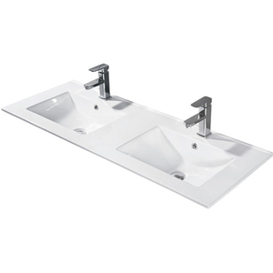 现代设计台面双盆水槽浮动浴室梳妆台柜 - Product Image 1