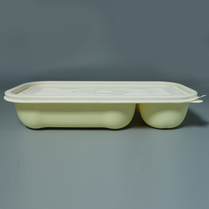 Recipiente De Alimento Take-Away De Polpa De Papel Biodegradável Cornstarch Lunch Box 2 Compartimentos Para Embalagem De Sushi