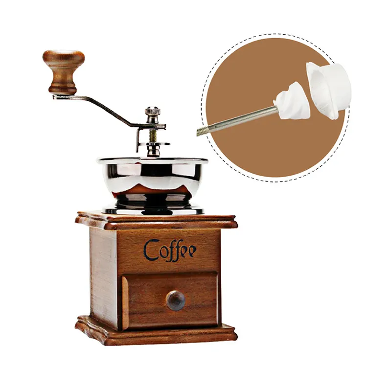 Offre Spéciale manuel bois fonte moulin à café manivelle rétro manuel moulin à café moulins