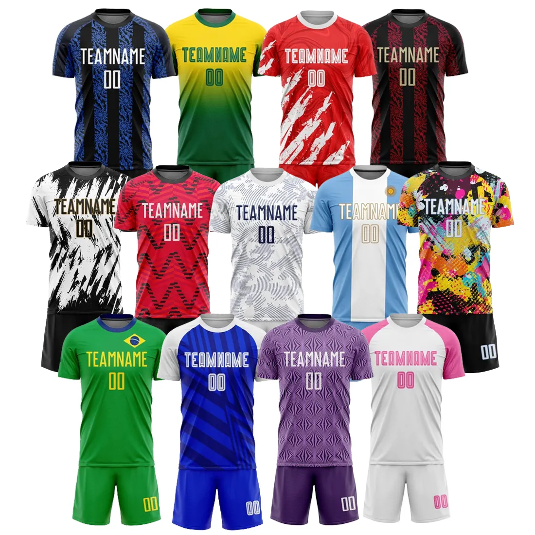 Camisas de futebol retrô bordadas personalizadas para homens, camisas de manga comprida com estampa de malha de sublimação em branco, uniforme de futebol online