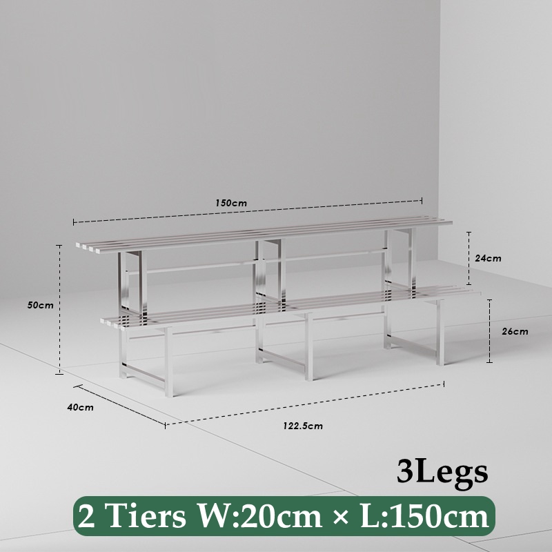 2 Niveaux 150cm 3 Pieds Argenté