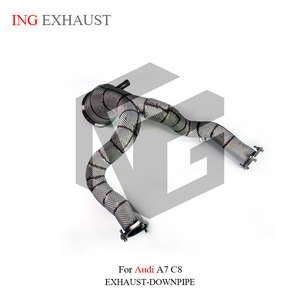 ING egzoz sistemi yüksek akış performans iniş borusu için Audi A6 A7 C8 3.0T katalitik başlık ile araba aksesuarları - Product Image 2