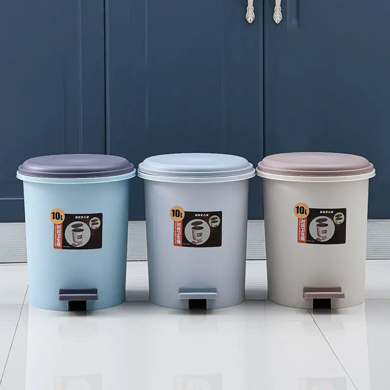 Cubo de basura de plástico con Pedal para cocina, cubo de basura de 10, 13 galones, 13 galones, 20L, moderno, venta al por mayor
