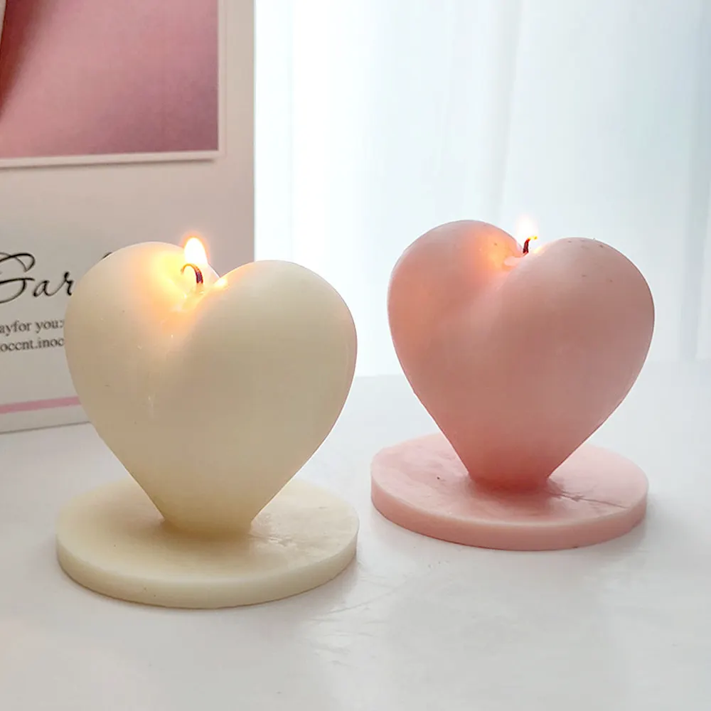 3d Diy Plaster Furniture Decoration Candle Silicone Baking Mold Base Heart Resin Silicone Mould