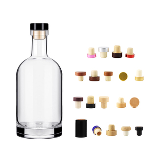 卸売ラウンド100ml 200ml 375ml 500ml 750ml <span class=keywords><strong>1l</strong></span>透明スピリットボトルガラスウォッカボトルコルクなし