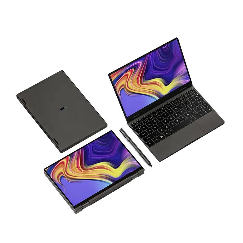 Laptop Gaming rumahan 4S, Notebook layar sentuh 10.1 "Core i7 1250U komputer WiFi6 16GB RAM 2TB SSD 10000mAh Win 11