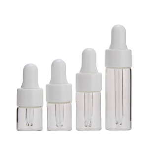 Botella de cristal transparente con gotero blanco, botella de vidrio transparente, transparente, respetuoso con el medio ambiente, para perfume, 2ml, 3ml, 5ml, 8ml - Product Image 1