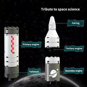 Ept quân đội tàu sân bay tên lửa xây dựng khối xe tên lửa khởi động xe tải khối Bộ dụng cụ xây dựng đồ chơi cho bé trai - Product Image 5