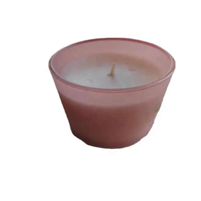 Vela perfumada de velas de tarro de vidrio de color rosa de 14,5 onzas para baño SPA