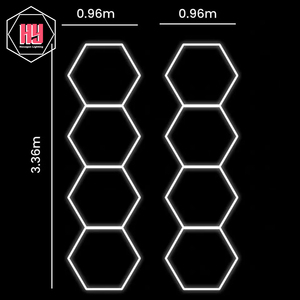 2023 vendita calda officina Garage e sistemi commerciali esagonale Led luce a nido d'ape luci a Led illuminazione dell'officina - Product Image 5