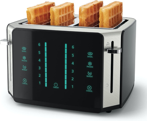 2/4-Scheiben Edelstahl Digitaler Touchscreen Toaster Schnell prüf hebel Digitaler Countdown-Timer Abnehmbarer Krümel behälter Haushalt - Product Image 1