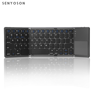 Syx túi mỏng xách tay mini Clavier Sans Fil mềm dẻo Azerty ba bàn phím gấp với touchpad cho điện thoại di động điện thoại thông minh - Product Image 5