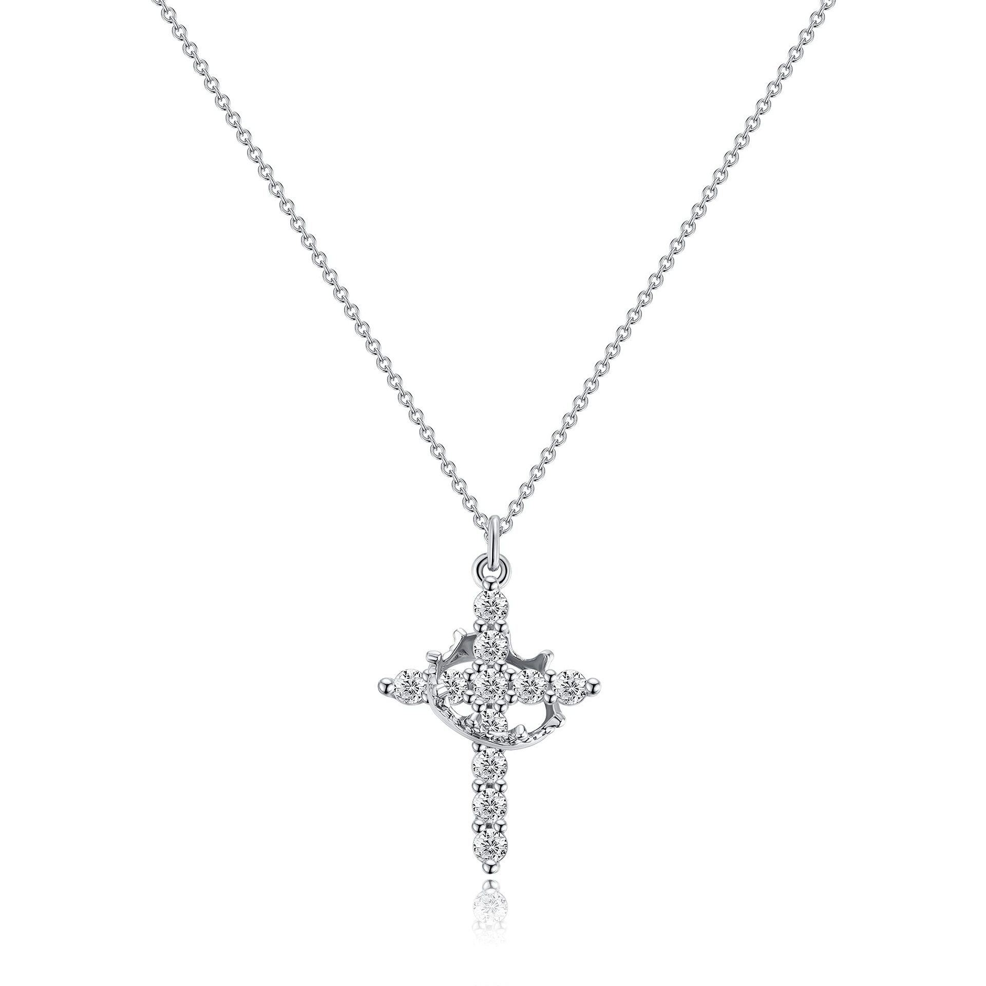 Collana con ciondolo a corona in acciaio e ottone