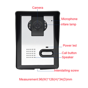 Wired Video <strong>Intercom</strong> Doorbell <strong>with</strong> Night Vision Home Villa Office Access Control <strong>System</strong> <strong>Touch</strong> <strong>Button</strong> Type Door Phones - Product Image 6