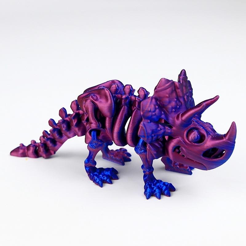 Tricératops rouge et bleu 16 cm