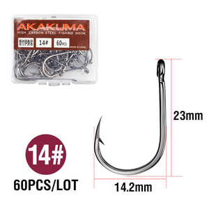 DN 3 #-15 # Thép carbon cao câu cá móc thiết lập 100 cái/hộp đa sizessea câu cá Vòng tròn móc bù đắp Inline vòng tròn câu cá móc - Product Image 6