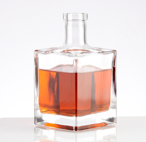 迷你250毫升透明方形饮料玻璃瓶带冠盖加厚酒瓶带盖酒瓶 - Product Image 6