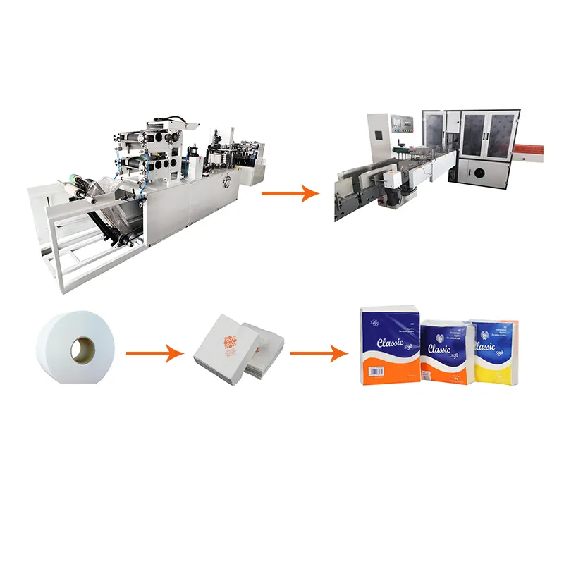 Completo automatico goffratura del tovagliolo pieghevole macchina per la produzione di carta linea di produzione per il tovagliolo di carta