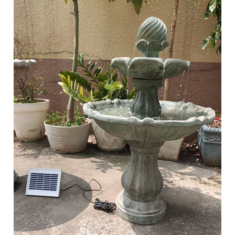 Power Large Poly Resin Vorgarten Big Backyard Garden Water Angel Feature Kleiner Solar brunnen