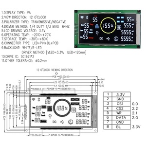 Schermo personalizzato 7 segmenti TN STN VA schermo 7 segmento display lcd COG Display LCD modulo DFSTN LCD - Product Image 5