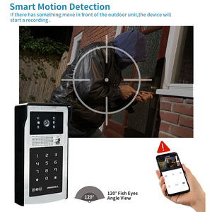 Sistema de intercomunicación de vídeo inalámbrico con Monitor IP de 1080P con contraseña/tarjeta de identificación timbre de puerta con cable interfono impermeable videoportero