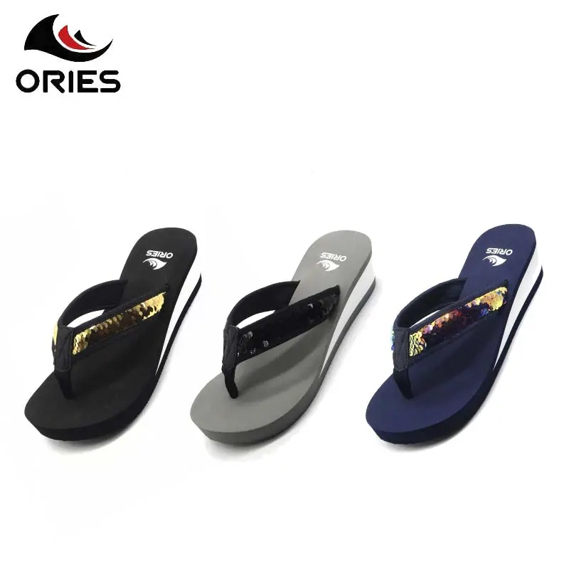 Phantasie Frauen EVA Hohe Keil Flip-Flops Neue Design Mode Frauen Hausschuhe Für Sommer