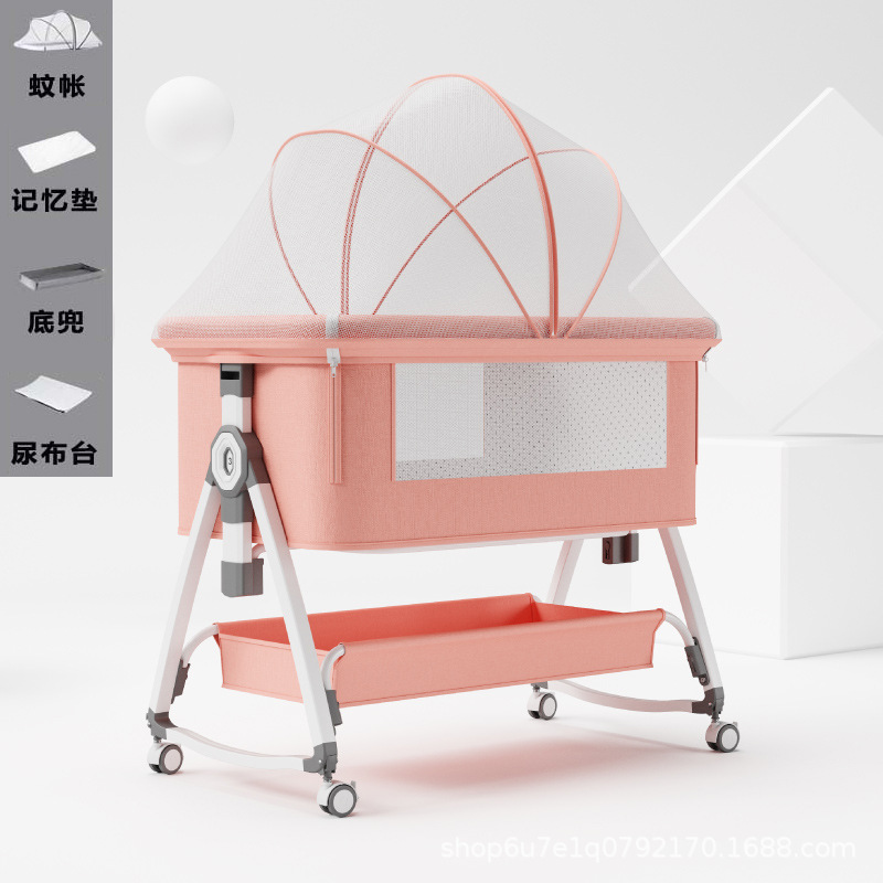 Honey pomelo powder-porcelain white soft bag nursing table