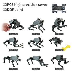 12DOF masaüstü Metal Robot köpek biyonik DOGZILLA S1 AI görüş kamera ahududu Pi için 4B desteği Python programlama