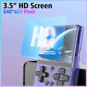 Портативная портативная игровая консоль R35 PLUS 3,5 дюймов IPS экран 640x480 Linux система Ретро игровой видеоплеер двойной джойстик подарок