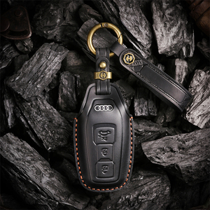 ที่หุ้มกุญแจรถหนังแท้ A8 A7 A6รถ Audi เคสป้องกันกุญแจรถแบบเย็บด้วยมือแต่งได้ - Product Image 6
