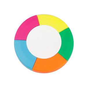 Nuovo Design forma rotonda 5 colori In 1 colorato evidenziatore penne a buon mercato prezzo creativo evidenziatore marcatori per gli studenti - Product Image 5