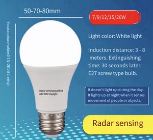 E27 PIR运动传感器发光二极管灯泡AC220V 5W 7W 9W 12w铝塑料包装灯泡，带运动传感器 - Product Image 5