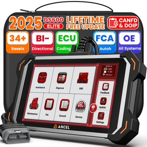 Nouvel Arrivage ANCEL DS600 Elite Système Complet 34 + Réinitialisation Bi-directionnelle TPMS ECU Injecteur IMMO OBD2 Scanner Outil de Diagnostic 1 An - Product Image 1