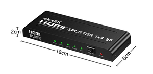 Divisor de HDMI, 1x4, entrada Scart, salida Hdmi a Scart, convertidor negro, bonito, OEM, tiempo de potencia, paquete de Color