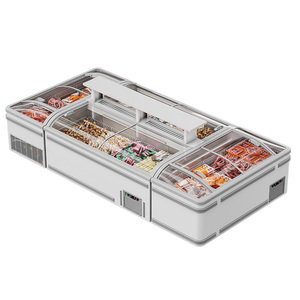 Cold Food Display Deep Chest Freezer Glass on Top <strong>Aht</strong> Curved Freezer Island Freezer Fridge <strong>for</strong> <strong>Sale</strong> with Colorful Led - Product Image 1