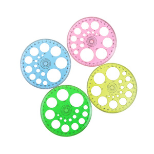BECOL卸売360度円形分度器プラスチック丸定規テンプレート16円学校のオフィスホーム用 - Product Image 1
