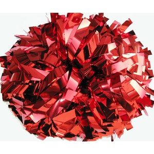 เชียร์ลีดเดอร์สีแดงเมทัลลิค Pom Poms สำหรับเชียร์ลีดเดอร์ด้วยราคาโรงงาน - Product Image 1