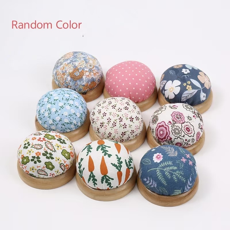 Pastoral style wooden base pin cushion