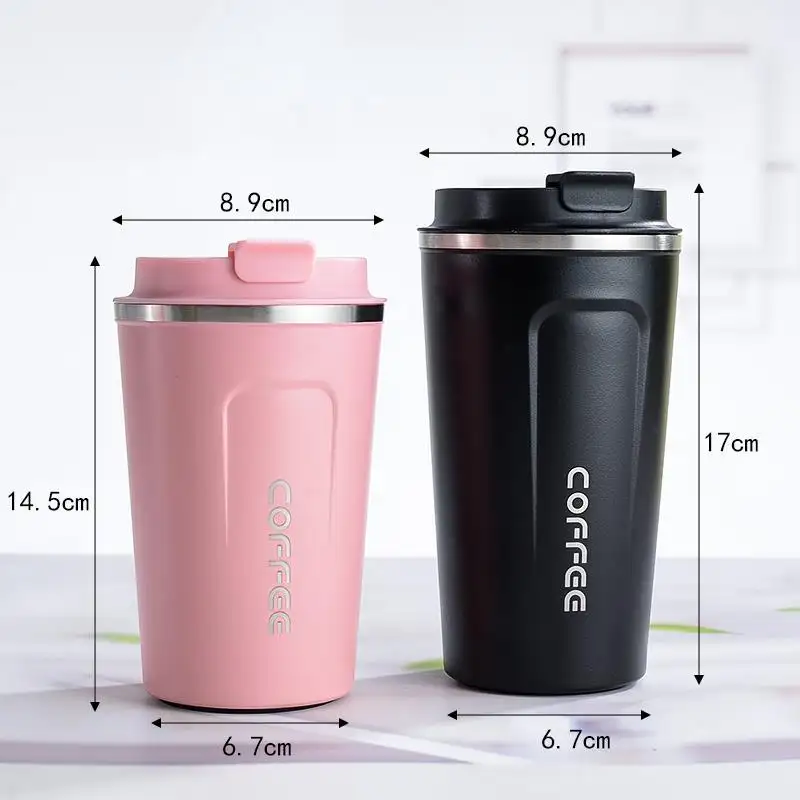 Amazon top seller caneca térmica personalizada, 380ml/510ml, parede dupla, copo térmico para carro, caneca de café para viagem