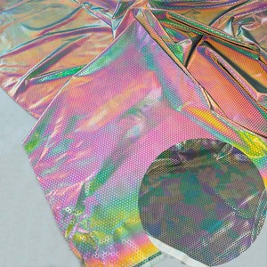 尼龙涤纶反光纺织面料氨纶弹力全息彩虹色面料，适用于时尚hi vis夹克服装 - Product Image 4