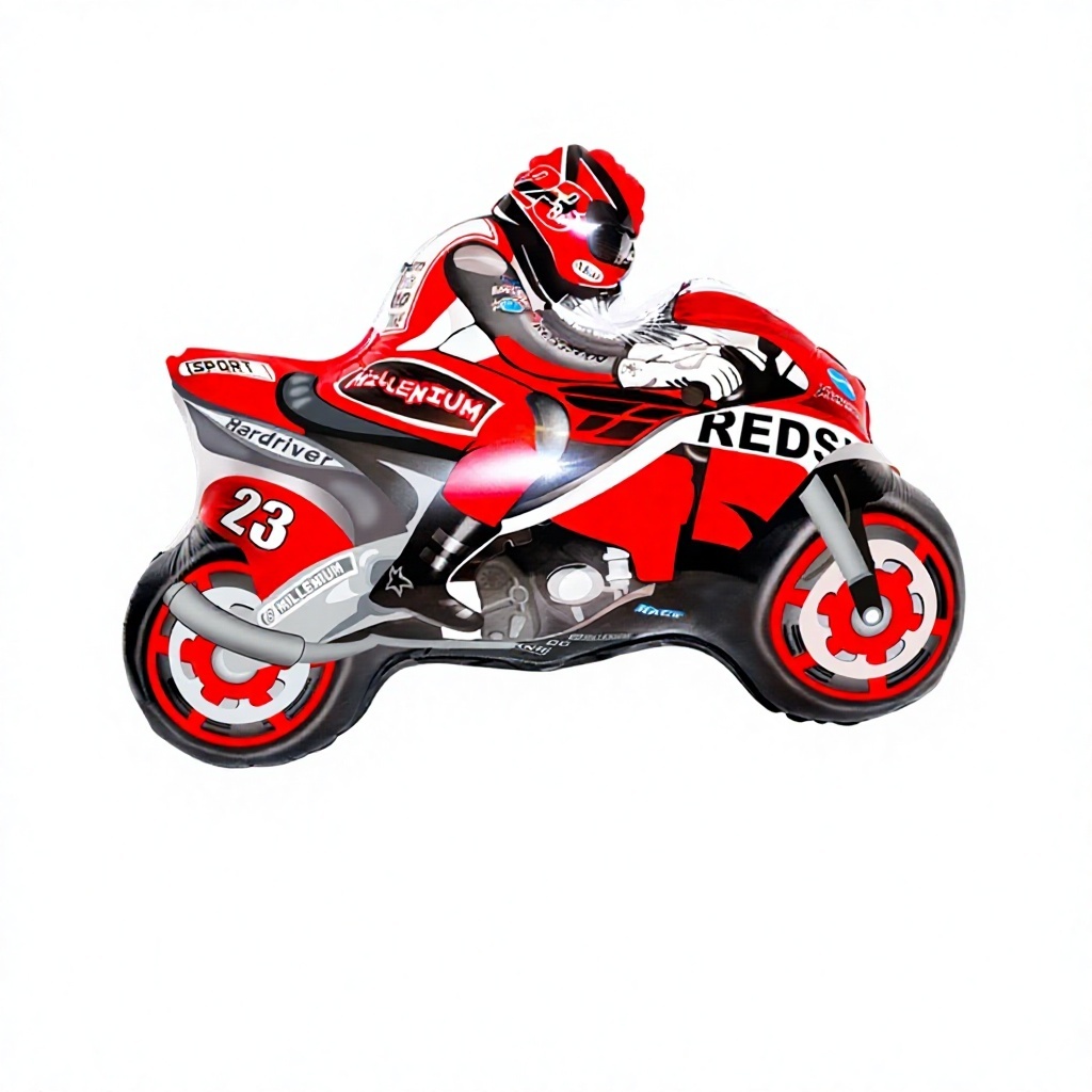 Coureur de moto rouge - 53*69cm