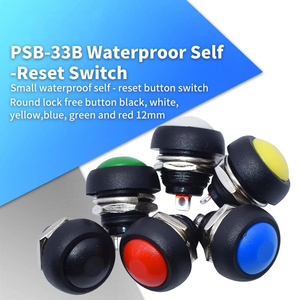 6Pcs Mini 12mm Waterproof Momentary ON/OFF <strong>Push</strong> <strong>Button</strong> Round <strong>Switch</strong> PBS-33B - Product Image 2