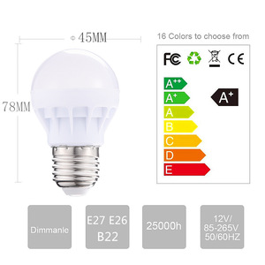 ลูกบอล3W หลอดไฟควบคุมระยะไกล RGB ไฟ LED พร้อมหน่วยความจำ