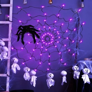 LEDハロウィンデコレーションライトスパイダーウェブストリングライト直径リモートコントロールバッテリーボックスパワードストリングライト - Product Image 6