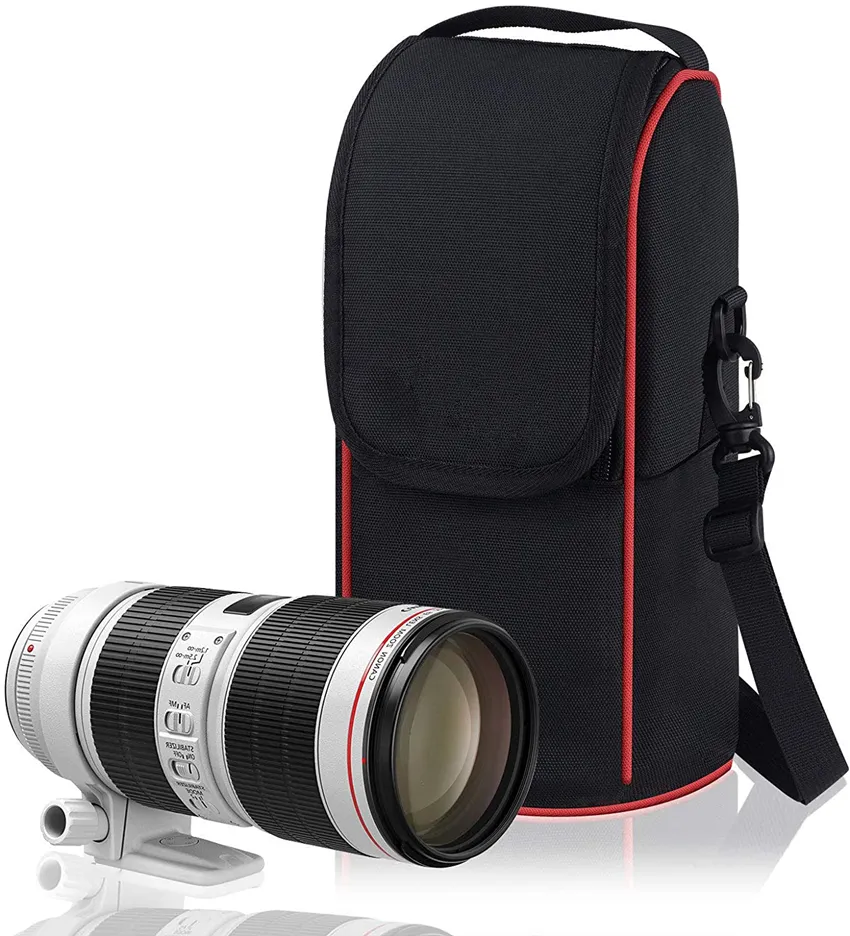Bolsa para lente de câmera Zoom Bolsa com alça de ombro ajustável Bolsa para câmera à prova d'água e à prova de choque