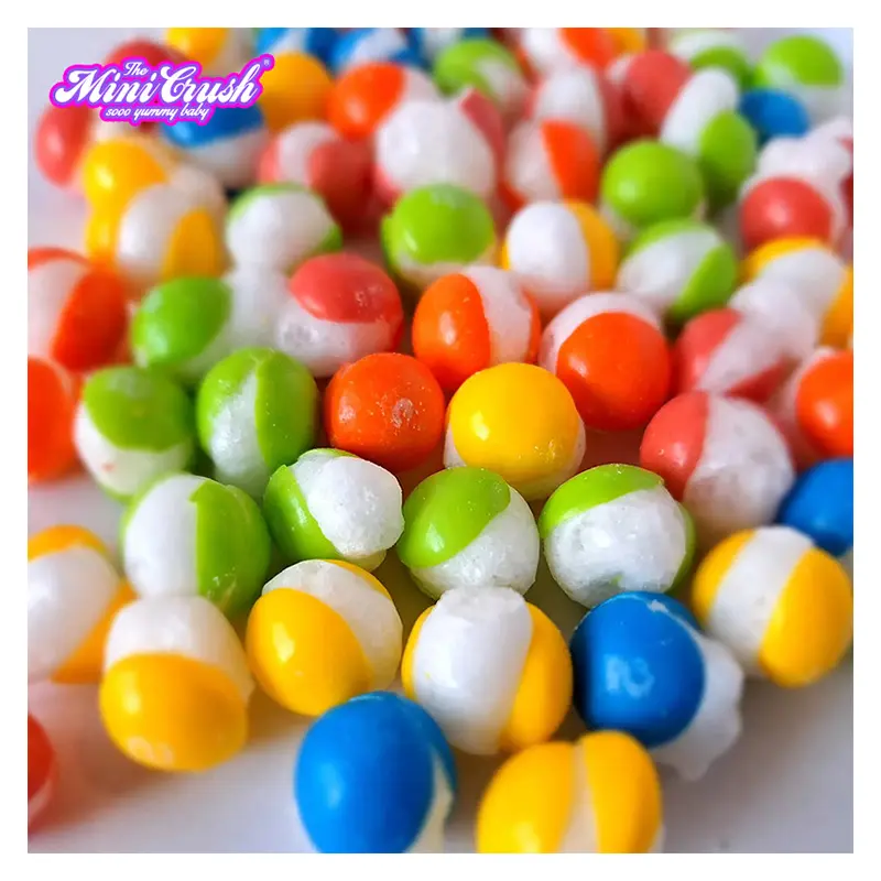 Nuevo artículo Caramelo liofilizado Rainbow Jelly Beans Mini Jelly Soft Candy Dulces Snacks Caramelos liofilizados