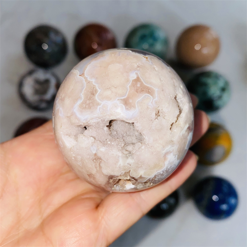 geoda de ágata de flor de cerezo