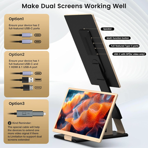 Extensor de pantalla de Monitor Triple dual S6 Extensor de pantalla de 15,6 pulgadas para compatible con Windows Chome Linux Android Xbox Switch - Product Image 3